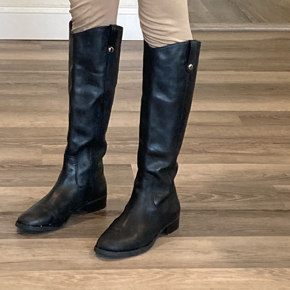 INC International Concepts Shoes - Black leather riding boots by INC International Concepts